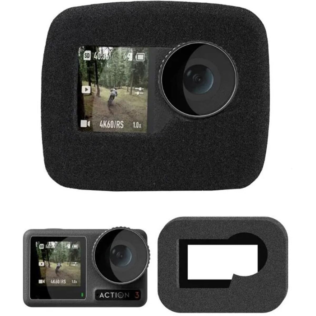 Windslayer Foam Cover for DJI Osmo Action 3 + 4 + 5 Pro Camera Wind Blocker Noise Reduction Windshield Windproof Muffler Case Slayer