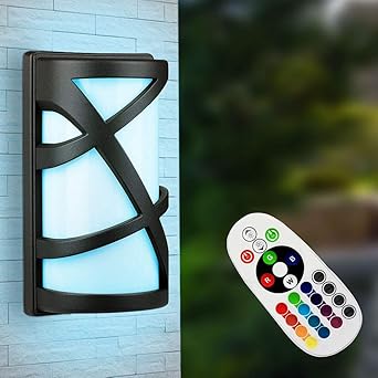 Wand Lampe Alu Fassaden Strahler Fernbedienung Aussen Lampe Dimmbar Im Set Inkl Rgb Led Leuchtmittel Amazon De Beleuchtung