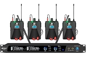 D Debra Audio PRO Mono ER-202 UHF Dual Channel Wireless in Ear Monitor System with Monitoring Type for Stage, Receiver, Studio, Guitar, Band Performance (Dual Channel, 4 Bodypack)