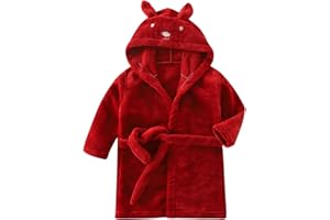 CsgrFagr Hooded 𝐁athrobe Toddler Fleece Towel 𝐒leepwear Boys Soft 𝐏ajamas Warm Flannel Baby Girls Kids Fleece 𝗥obe