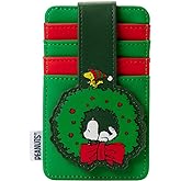 Loungefly Peanuts Snoopy & Woodstock Christmas Wreath Cardholder