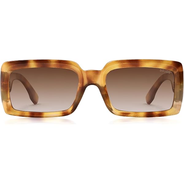 Amazon.com: mincl Retro Rectangle Sunglasses for Women Men  display picture 2
