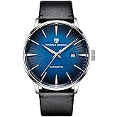 Pagani Design Fashion Men's Waterproof Stainless Steel Automatic Mechanical Watch, Date Display and Brown Leather Strap