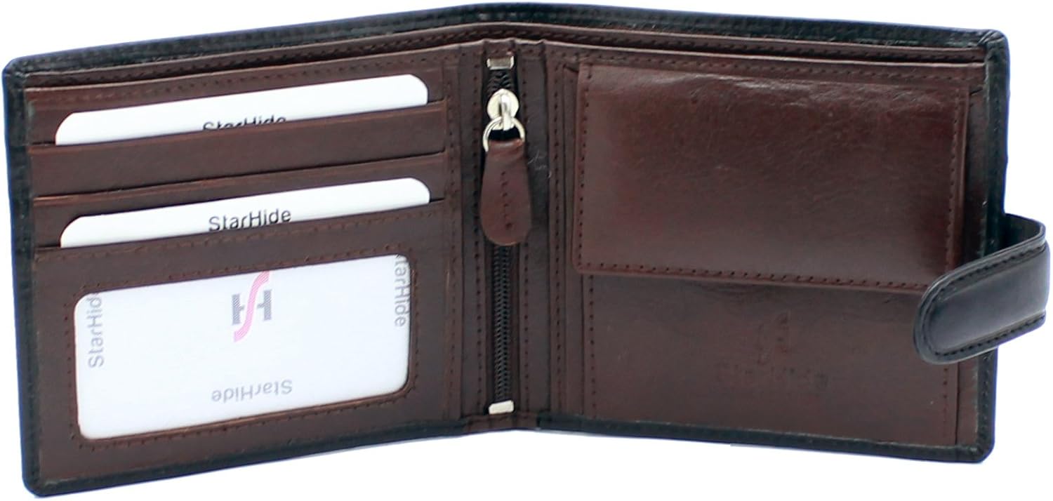 STARHIDE Essentials Slim Genuine Leather Billfold Wallet for Men, RFID Blocking, Slim Bifold Design with Coin Pocket - Image 4