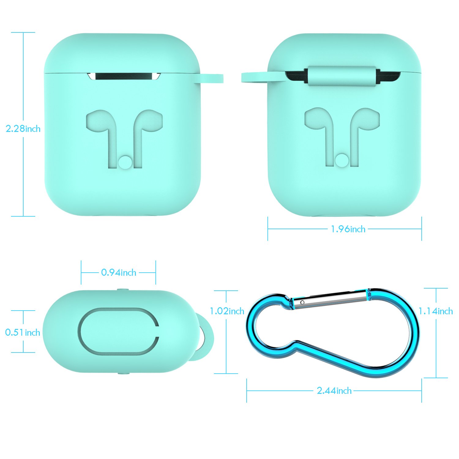 AirPod Case with Strap, GULAKI Airpods Hang Case Airpods Strap Silicone Cover and Skin Accessories for Apple AirPods Charging Case (Sky Blue)