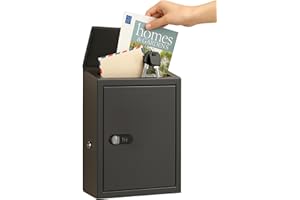WeHere Wall-Mount Mailbox for Outside, Galvanized Steel Rust-Proof Mailboxes with Combination & Key Unlock, Key Drop Box, Lar