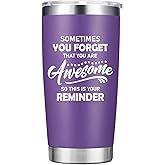 Abledn Christmas Gifts for Women - Sometimes You Forget You're Awesome Inspirational Coffee Mug Cup - Thank You Birthday Gifts for Women, Mom, Teacher - Purple 20 oz Tumbler