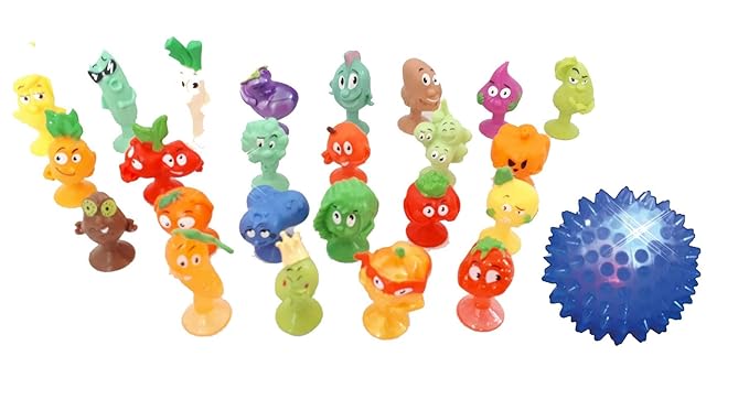 Geschenkpost24 250414 Stikeez 2018 Obst & Gemüse Alle 24 Stück Komplettsatz zum Sammeln Spielen Schenken Sammelfiguren