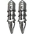 2-4Pcs Punk Full Armor Knuckle Joint Claw Finger Ring Set Gothic Adjustable Rock Hinged Ring for Women Men Jewelry Gift Halloween Cosplay Party Costume Accessory