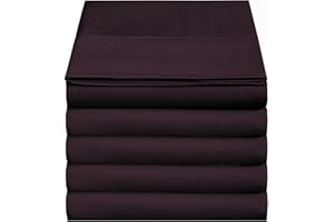 4U'LIFE Flat Sheets(5-Pack)-Ultra Soft & Comfortable Microfiber (Eggplant, 5-Pack Twin)