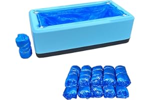 ZRSCHYG Automatic Shoe Cover Dispenser/Machine with shoe covers for Home,Indoors,Office,Supermarket,Factory(blue machine+100pcs plastic shoe covers)
