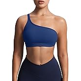 Aoxjox Women's Workout Sports Bras One Shoulder Astoria Asymmetrical Bra Fitness Training Gym Yoga Crop Tank