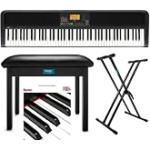 Korg XE20 88 Key Natural-Touch Digital Ensemble Piano Bundle | Includes Keyboard Stand, Piano Bench, and Learning Book/CD
