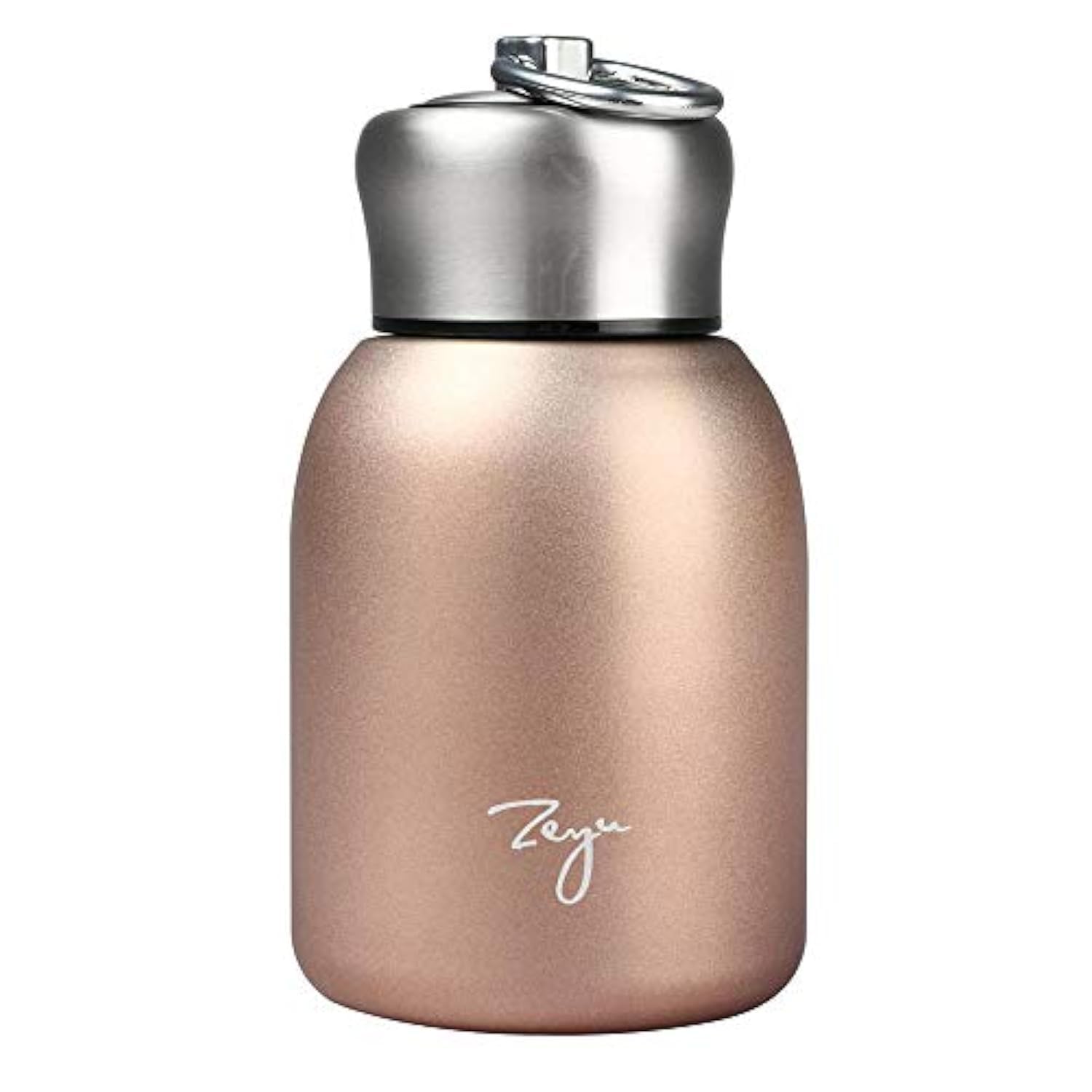 Small Vacuum Insulated Water Bottle Mini Thermal Water Bottle Leak-Proof Vacuum Drink Bottle for Home, Outdoors, Travel, Sports, 280ML (Rose Gold Color)