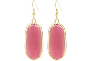 BaubleStar Natural Crystal Healing Stone Drop Dangle Earrings for Women Girls