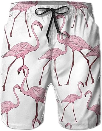 Bañador de Hombre Mens Flamingo Pink Pattern Summer Holiday Swim Trunks