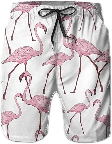 Bañador de Hombre Mens Flamingo Pink Pattern Summer Holiday Swim Trunks