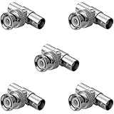 SIENOC 5pcs BNC Tee T-Adapter Jack Plug Jack Coaxial Splitter Surveillance Equipment