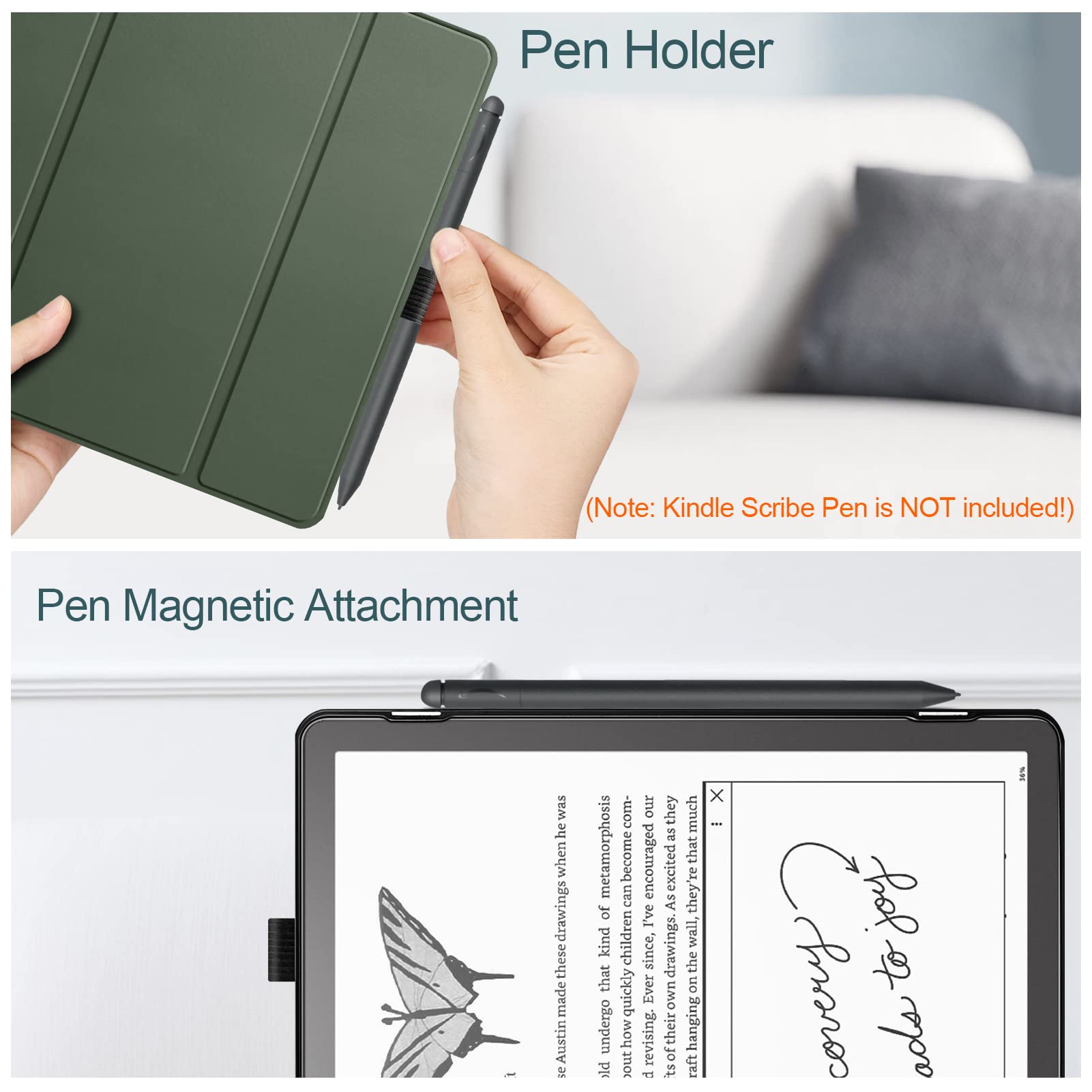 Fintie Trifold Case for Kindle Scribe (2024/2022 Release) - Ultra Lightweight Slim Shell Foldable Stand Cover with Auto Sleep/Wake for 10.2