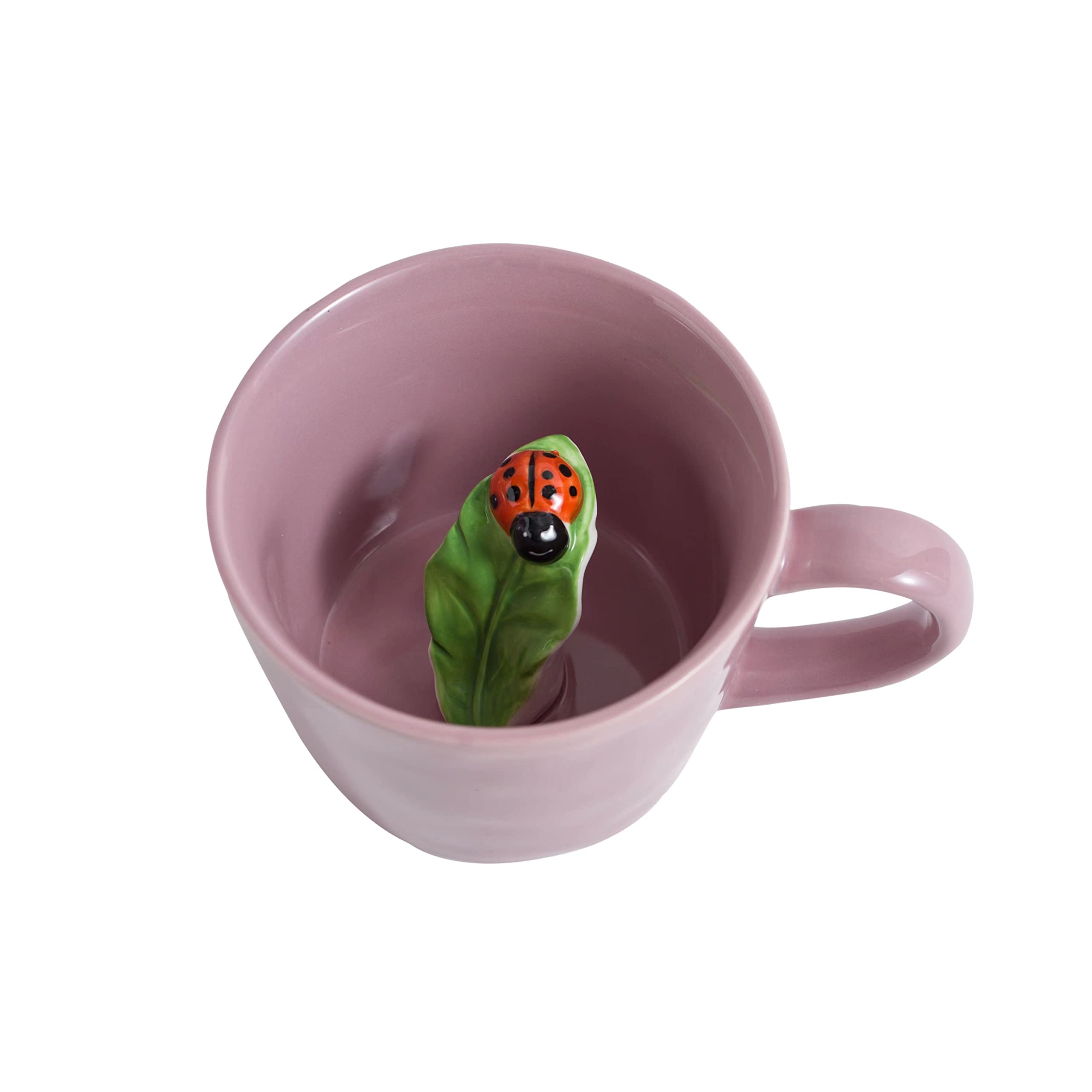 DIHOclub Ceramic Ladybug Cup Hidden 3D Animal