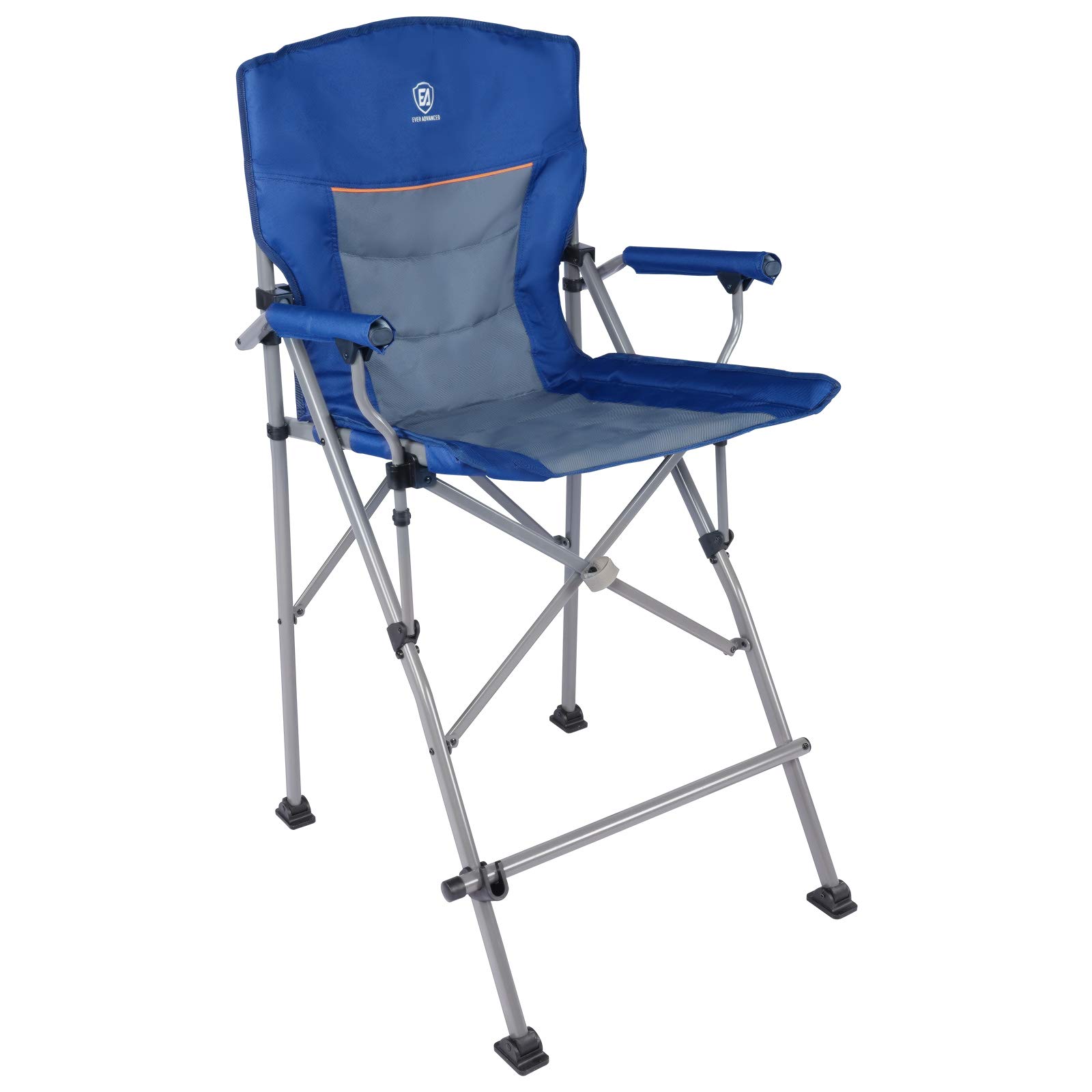 EVER ADVANCED Tall Folding Chair, Portable Camping Chair for Outdoors with Carry Bag, Heavy Duty Supports 300lbs