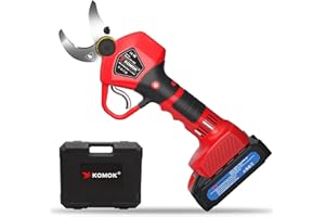 KOMOK Electric Pruning Shears, Professional Cordless Pruning Shears with 2pcs 2Ah Battery Powered Tree Branches Pruner, 30mm 1.2" Cutting Rnage, 6-8 Working Hours