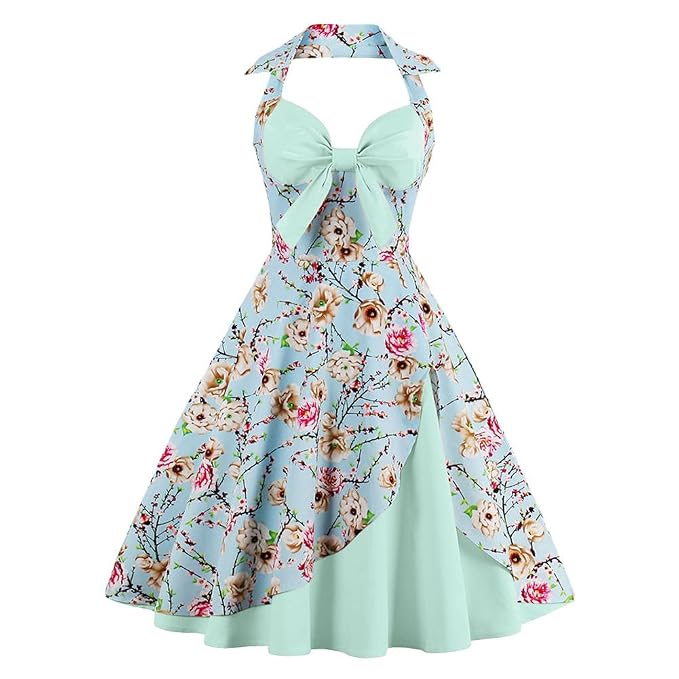 Womens Floral Halter Neck Vintage 