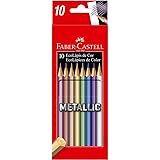 Lápis de Cor Sextavado, Faber-Castell, EcoLápis Metallic, 120410G, 10 Cores