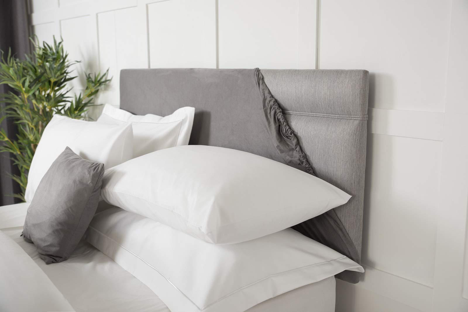 Belledorm Headboard Wrap - Transforms a drab looking Headboard - Luxury Faux Suede (Charcoal, Double)