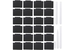 TINSKY Label Holders, 28PCS Basket Bin Labels Clip on for Storage Bins with 24PCS Reusable Clear Label Cards and 4PCS White Chalk Marker for Basket Boxes Label Holders