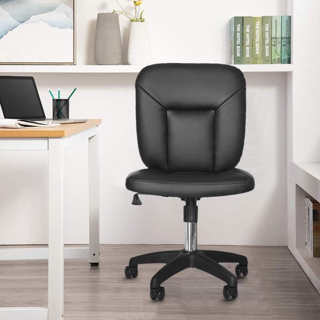 Armless Office Chair Ergonomic Comfortable Desk Chair Small Black Adjustable Height Computer Chair No Armrest Mid Back Gaming Chair Swivel Task Chair For Small Spaces Black Amazon Ca Home Kitchen
