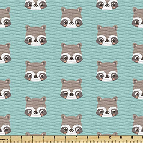 Lunarable Raccoon Fabric by The Yard, Woodland