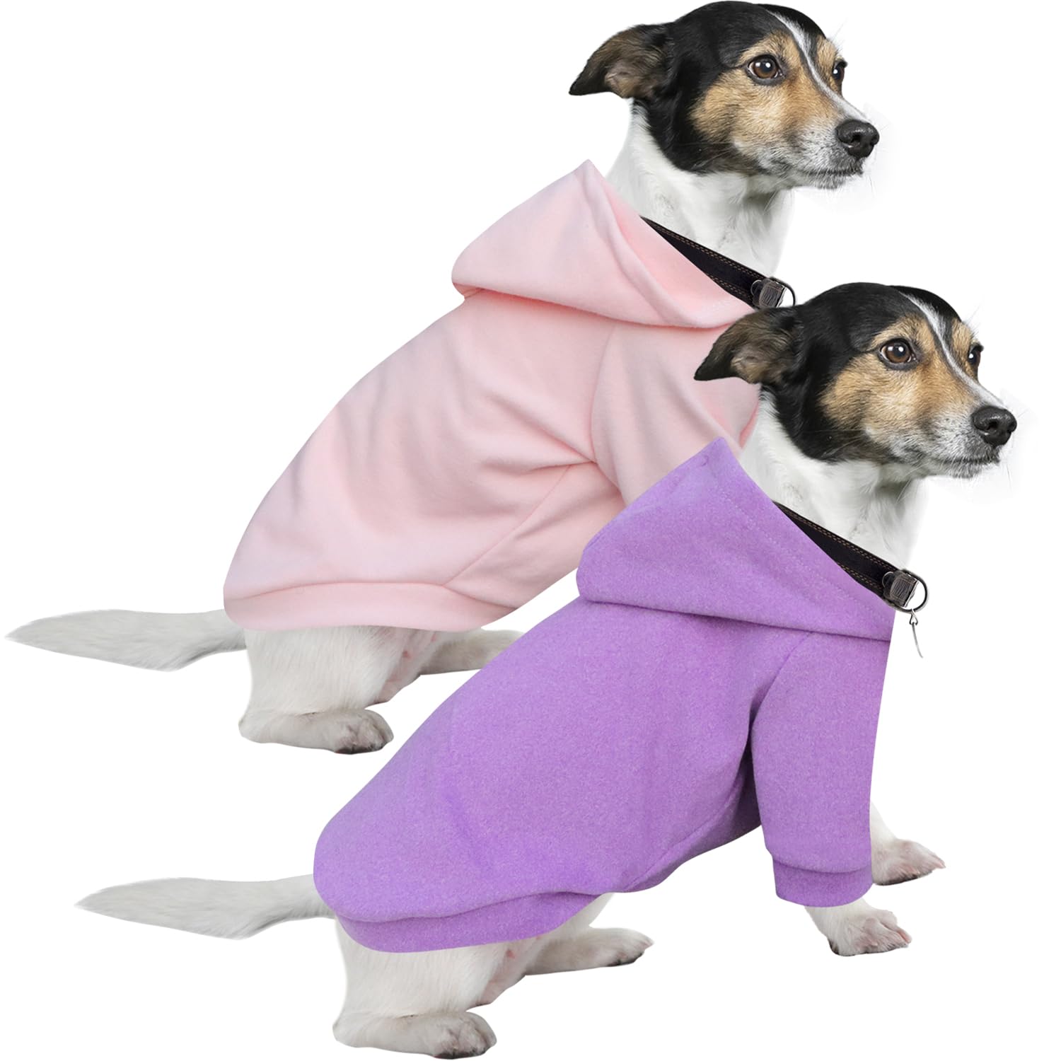 HuaLiSiJi Dog Hoodie Dog Sweatshirt Warm and Lightweight, With a Soft Texture, Elasticity Easy to Wear and Bright Colors (2PCS Purple+Pink, XXL)