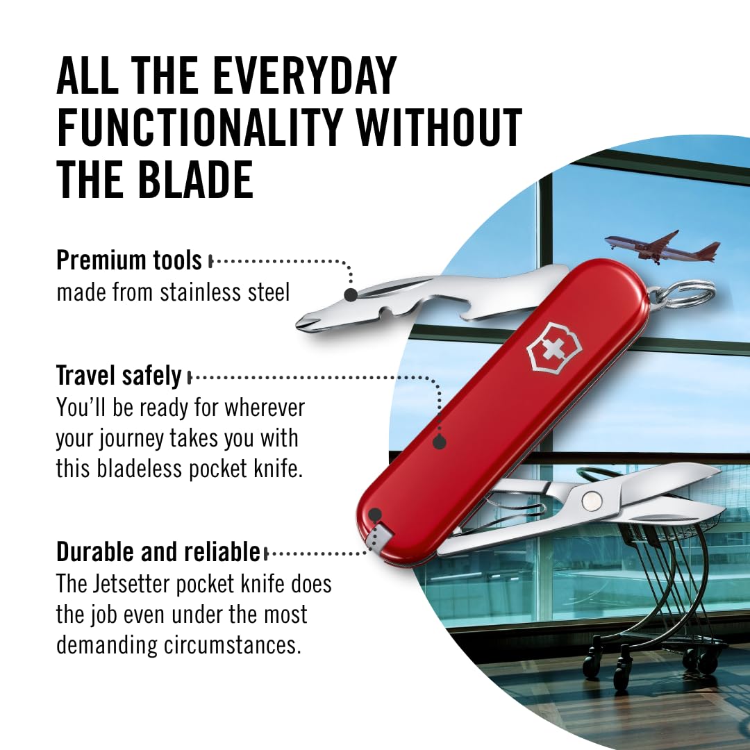 Victorinox Schweizer Taschenmesser, Jetsetter, Multitool, Swiss Army Knife mit 7 Funktionen, Kapselheber, Phillips-Schraubendreher 0/1, magnetisch 5