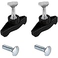 ZLKSKER Lawn Mower Handle Knobs Nut Bolt (4 Bolts & 2 Handles), Universal Wing Handle Knob, T-Handle Bolt for Snow Blower