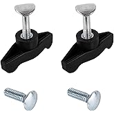 ZLKSKER Lawn Mower Handle Knobs Nut Bolt (4 Bolts & 2 Handles), Universal Wing Handle Knob, T-Handle Bolt for Snow Blower