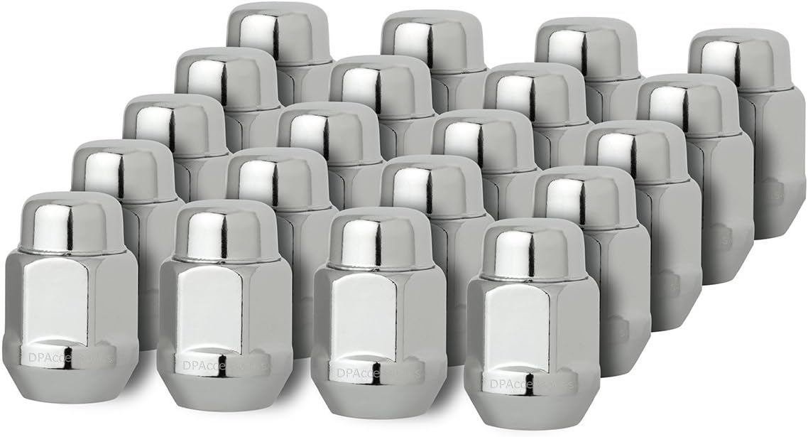 DPAccessories D3718-2305/20 20 Chrome 14x1.5 Closed End Bulge Acorn Lug Nuts - Cone Seat - 13/16" Hex Wheel Lug Nut: Automotive