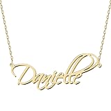 UMAGICBOX Personalized Danielle Name Necklace 18K