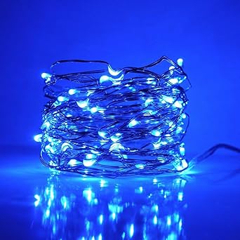 Igemy Extra Lange 30m 300led Sternenlichterkette Warmweiß auf Einem Flexiblen Kupferdraht (Blau)