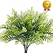 Nahuaa 4Pcs Fake Boston Fern Plants Artificial Evergreen Shrubs Faux Plastic Greenery Bushes Bundles Indoor Outdoor Hanging Basket Filler Home Kitchen Table Centerpieces Arrangement Spring Decorations