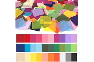 Cinvo 3000 Pcs Tissue Paper Squares 2 Inch x 2 inch Rainbow Tissue Mosaic Squares for Arts Crafts DIY Projects Scrunch Art Cl