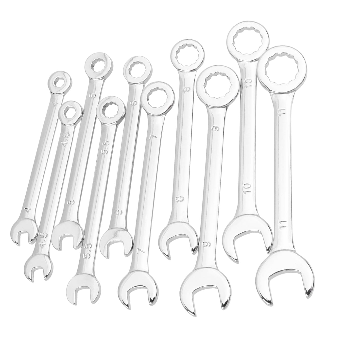 HaoTrade 10 Piece Mini Ignition Wrench Set, Combination Wrench Set, Metric 4mm-11mm Open End and Box End Spanner Carbon Steel Spanner with Portable Pouch for Assembling Furniture Small Equipment