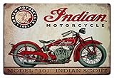 ERLOOD Metal Tin Sign Indian Motorcycle Retro Vintage Decor Metal Tin Sign 12 X 8