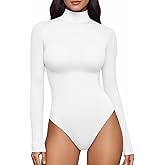 TRENLIVER Womens Long Sleeve Body Suits Mock Turtleneck Thong Bodysuits Shirts Trendy Fall Going Out Tops Y2K 2025