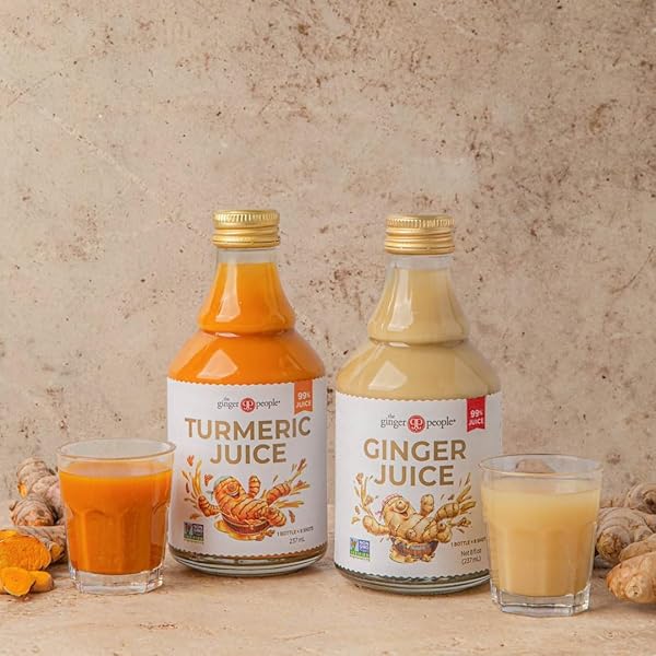 THE GINGER PEOPLE GINGER & TURMERIC JUICE SET | DIGESTION + ANTI-INFLAMMATORY | 8 FL OZ (PACK OF 2)