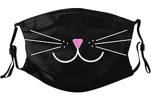ENBBHZU Cute Cat Face Mask with 2 Filters Breathable Adjustable Cloth Mouth Masks Balaclavas for Adults Men & Women