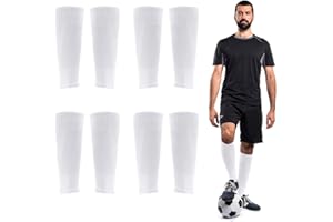 Ukontagood 4 Pairs Leg Sleeves for Soccer, Shin Guard Sleeves Accompany Grip Socks, Youth Adults