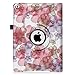 Fintie iPad 9.7 2018 2017 / iPad Air 2 / iPad Air Case - Multiple Angles Stand Smart Protective Cover with Auto Sleep Wake for iPad 9.7 inch (6th Gen, 5th Gen) / iPad Air 2 / iPad Air, Floral Purple