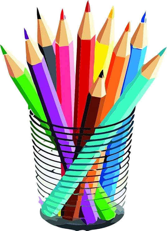 Amazon Com Colorful Colored Pencils Design School Wall Decals For