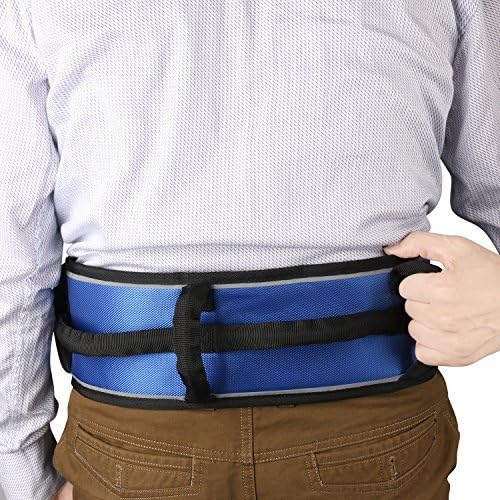 Tommhanes Medical Gait Belt Gait Transfer Belt 4 Vertical Handles 3 Transverse Handles And Three - Dimensional Soft Design Gait Belt One Size Blue by Tommhaens